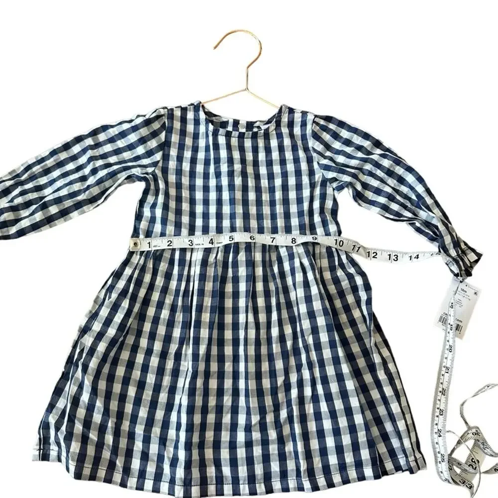 Carter’s blue white infant toddler dress buffalo plaid size 18 months
